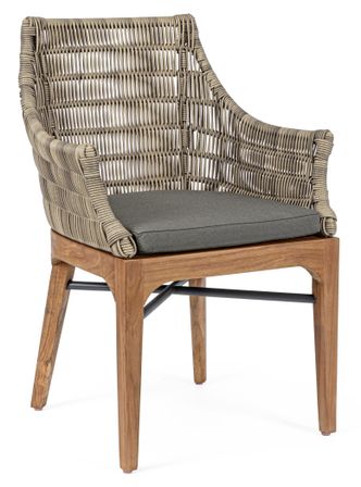 Chaise de jardin aluminium beige et gris Cayla - Lot de 2