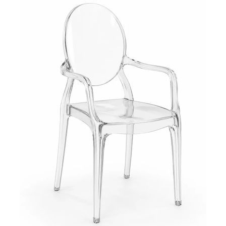 Chaise de salle à manger transparente KALERIA – Design contemporain avec accoudoirs