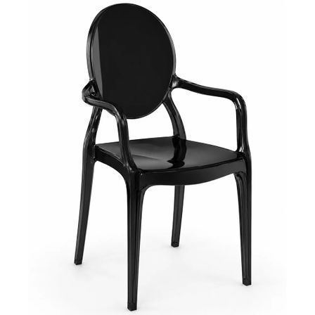 Chaise de salle à manger transparente KALERIA – Design contemporain avec accoudoirs
