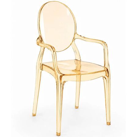 Chaise de salle à manger transparente KALERIA – Design contemporain avec accoudoirs