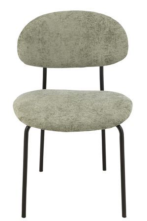 Chaise design AKOZ tissu haut de gamme doux et structure acier noir mat