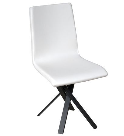 Chaise design simili cuir avec pieds entrelacés anthracite Artemis