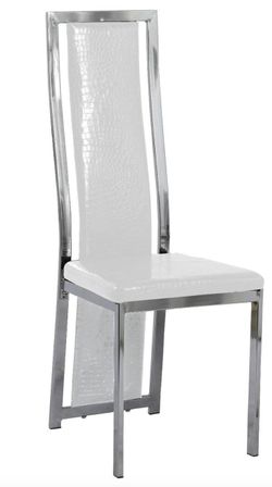 Chaise design simili cuir effet croco et acier chromé Milana - Lot de 6