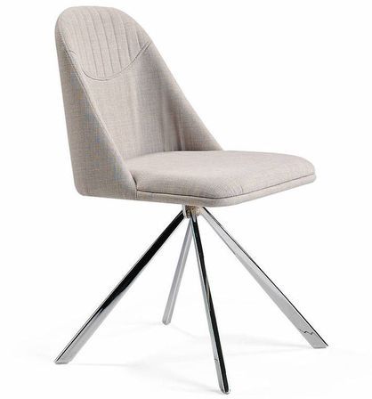 Chaise design simili cuir et pieds acier chromé Manoro