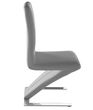 Chaise design simili gris Vogue - Lot de 2