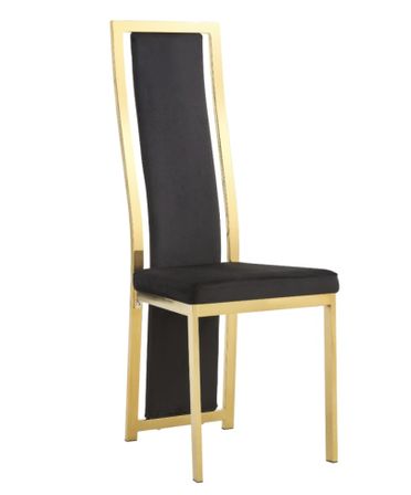Chaise design velours et acier chromé Milana - Lot de 6