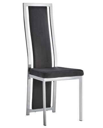 Chaise design velours et acier chromé Milana - Lot de 6