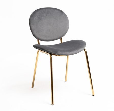 Chaise moderne en velours et métal doré ROBEL