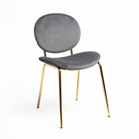 Chaise moderne en velours et métal doré ROBEL