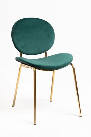 Chaise moderne en velours et métal doré ROBEL