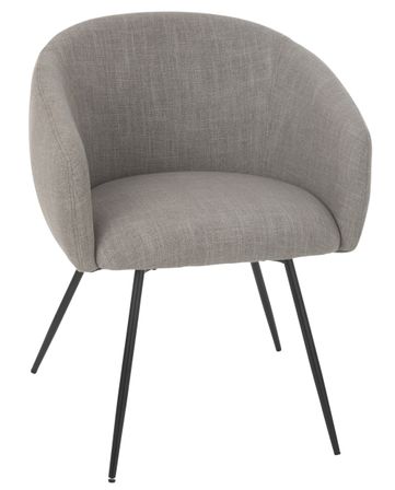 Chaise design WALES – Confort moderne en tissu et métal noir