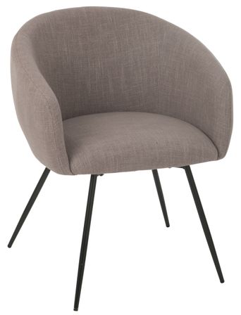 Chaise design WALES – Confort moderne en tissu et métal noir