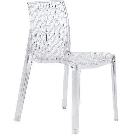 Chaise empilable transparente JARDINA – Usage intérieur/extérieur