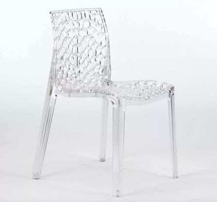 Chaise empilable transparente JARDINA – Usage intérieur/extérieur