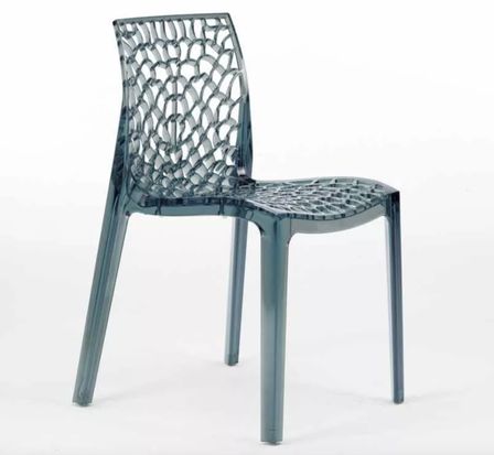 Chaise empilable transparente JARDINA – Usage intérieur/extérieur