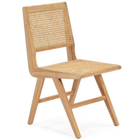 Chaise en bois de chêne et rotin naturel LANJA