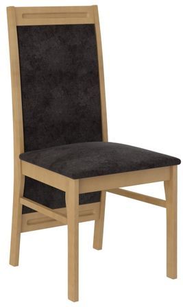 Chaise en bois de hêtre naturel et tissu 34 couleurs Komba
