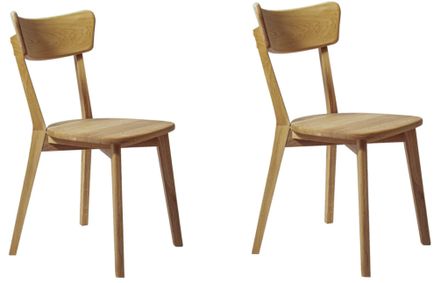 Chaise en chêne massif naturel Dania - Lot de 2