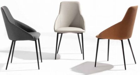 Chaise en faux cuir et acier laqué noir Sakay - Lot de 2