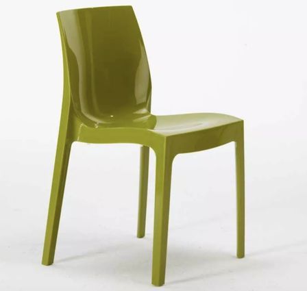 Chaise en polypropylène brillant ROMIA - Usage intérieur/extérieur
