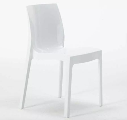 Chaise en polypropylène brillant ROMIA - Usage intérieur/extérieur