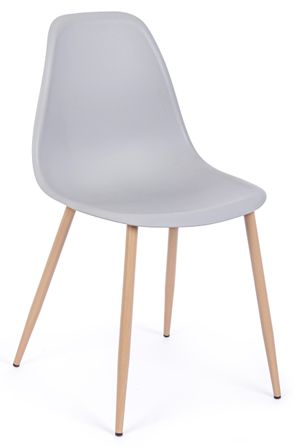 Chaise en polypropylène gris Sebastien - Lot de 4