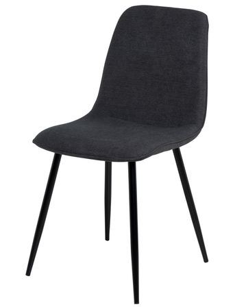 Chaise en tissu avec pieds en métal noir Klara – Lignes incurvées et élégance intemporelle