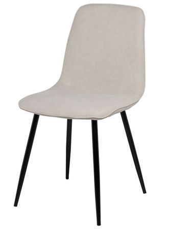 Chaise en tissu avec pieds en métal noir Klara – Lignes incurvées et élégance intemporelle