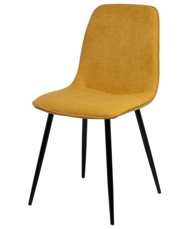 Chaise en tissu avec pieds en métal noir Klara – Lignes incurvées et élégance intemporelle