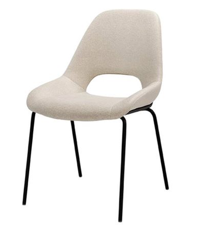 Chaise en tissu avec pieds en métal noir laqué Livia – Design moderne et sophistiqué