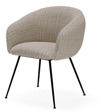 Chaise en tissu avec pieds métal noir Youga – Design galbé et confort éxceptionnel
