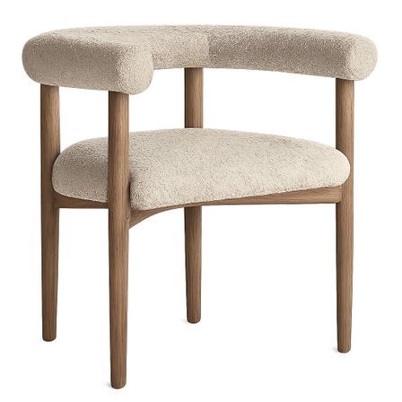 Chaise en tissu beige et bois de frêne KETAY – Style naturel