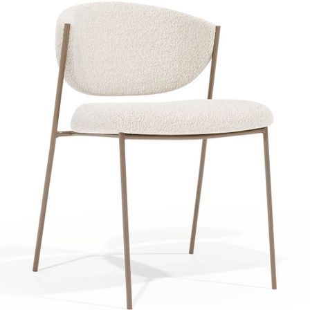 Chaise en tissu bouclé et structure métallique champagne Lozane - Modernité et qualité