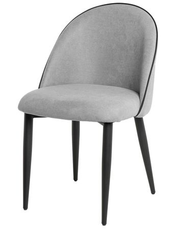 Chaise en velours confortable avec pieds en métal noir Brika – Style moderne