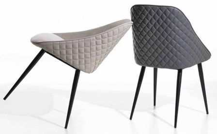 Chaise faux cuir et pieds métal Jacky - Lot de 2