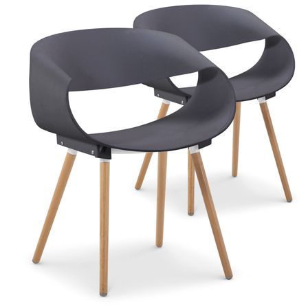 Chaise forme originale Gris Prada - Lot de 2