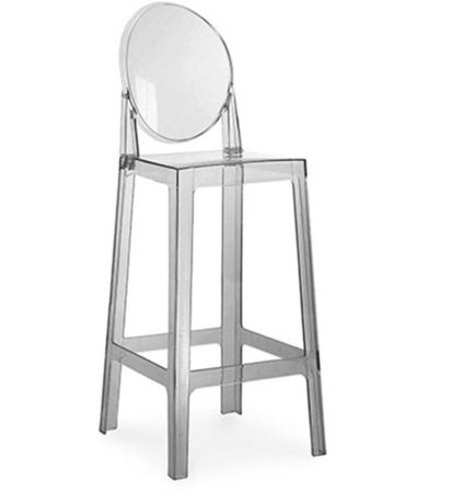 Chaise haute design transparent ou opaque LOUIVA - Assise 65 ou 75 cm