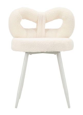 Chaise Ilary blanche bouclée design moderne
