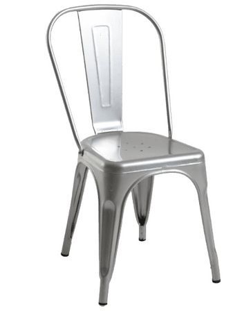 Chaise industrielle acier brossé Kanbo
