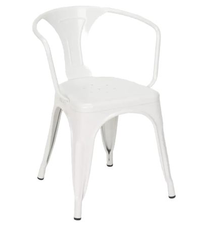 Chaise industrielle avec accoudoirs acier brillant Kuista