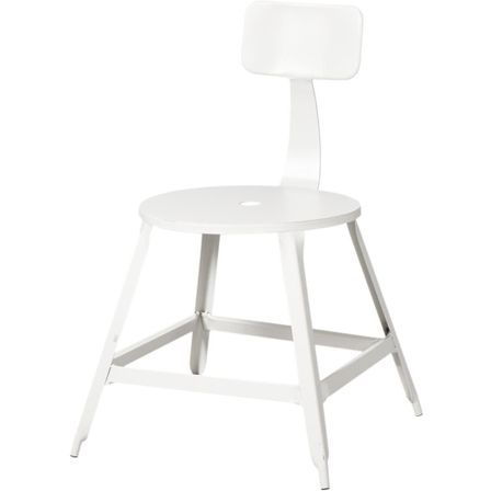 Chaise industrielle métal blanc Lore - Lot de 2