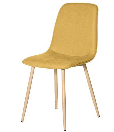 Chaise Klory - Tissu confortable et pieds métal éffet bois naturel