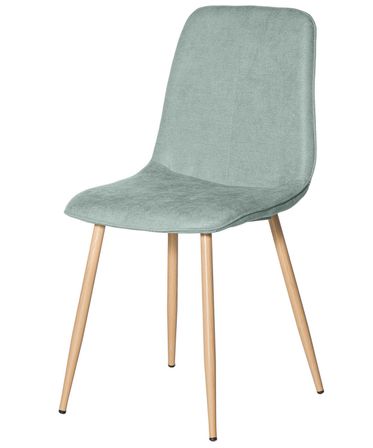 Chaise Klory - Tissu confortable et pieds métal éffet bois naturel