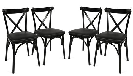 Chaise Kortal en bois et métal - Élégance rustique pour la cuisine