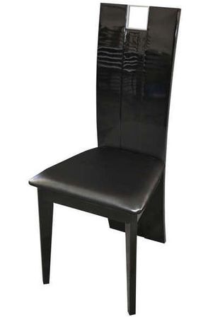 Chaise laquée noire Kengo - Lot de 2