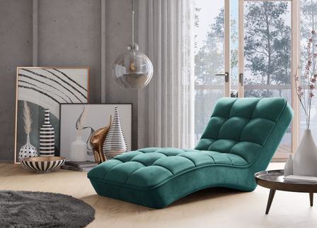 Chaise longue d'intérieur tissu capitonné RIKAL – Confort durable