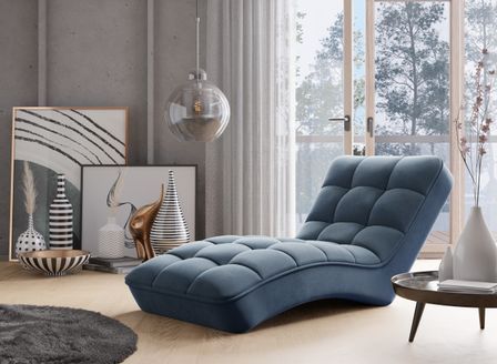 Chaise longue d'intérieur tissu capitonné RIKAL – Confort durable