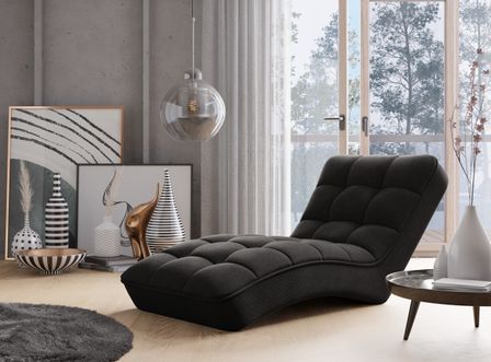 Chaise longue d'intérieur tissu capitonné RIKAL – Confort durable