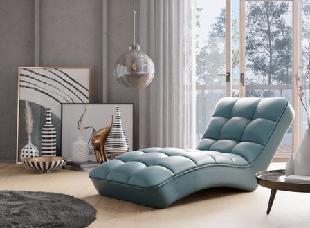 Chaise longue d'intérieur tissu capitonné RIKAL – Confort durable