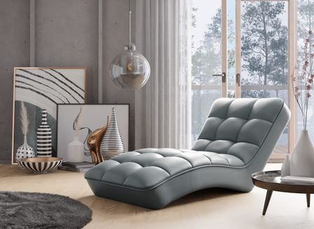 Chaise longue d'intérieur tissu capitonné RIKAL – Confort durable